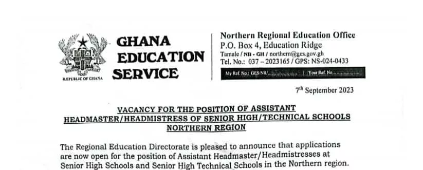 position of assistant headmaster
