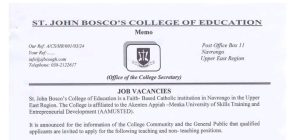 St. John Bosco's College of Education 2024